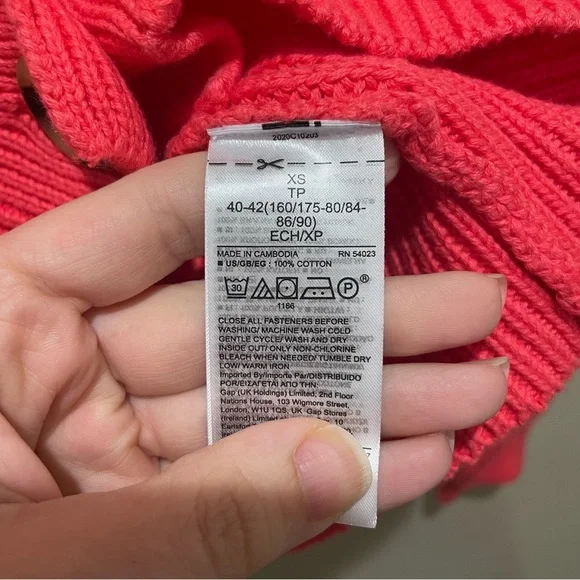 Gap Button Front Cardigan Sweater V Neck Rose Bush Pink Women’s Size XS - Picture 10 of 10